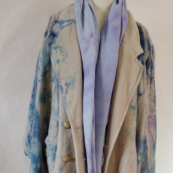 Escada cashmere wool coat long blue purple pink beige XL Large 38 XXL plus size - Picture 3 of 10